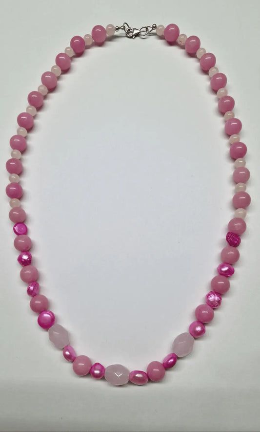 Ihana vaaleanpunainen kivihelmi kaulakoru - Marinkorut