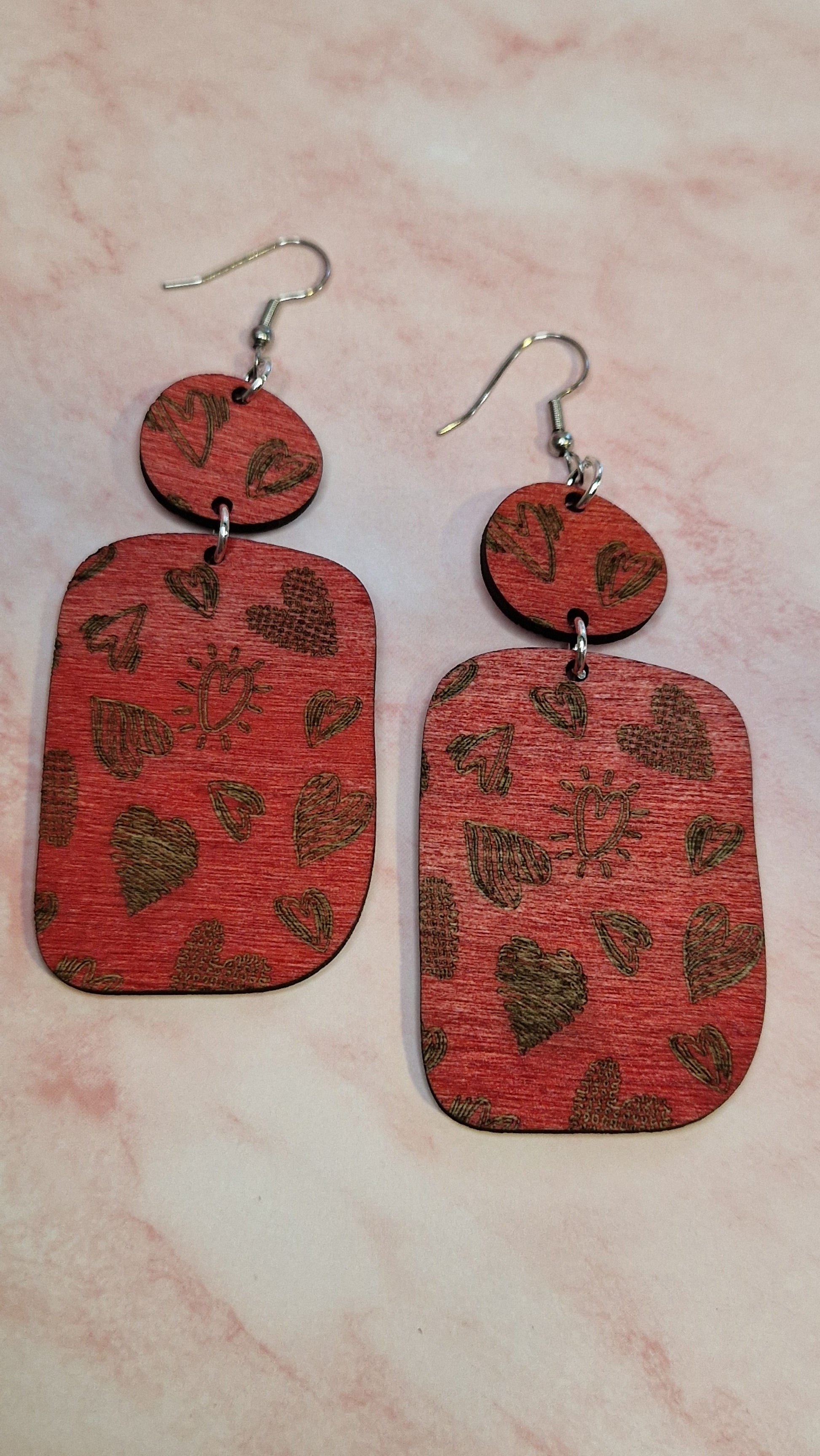 Jouluiset kaksiosaiset sydänkorvakorut Marinkorut