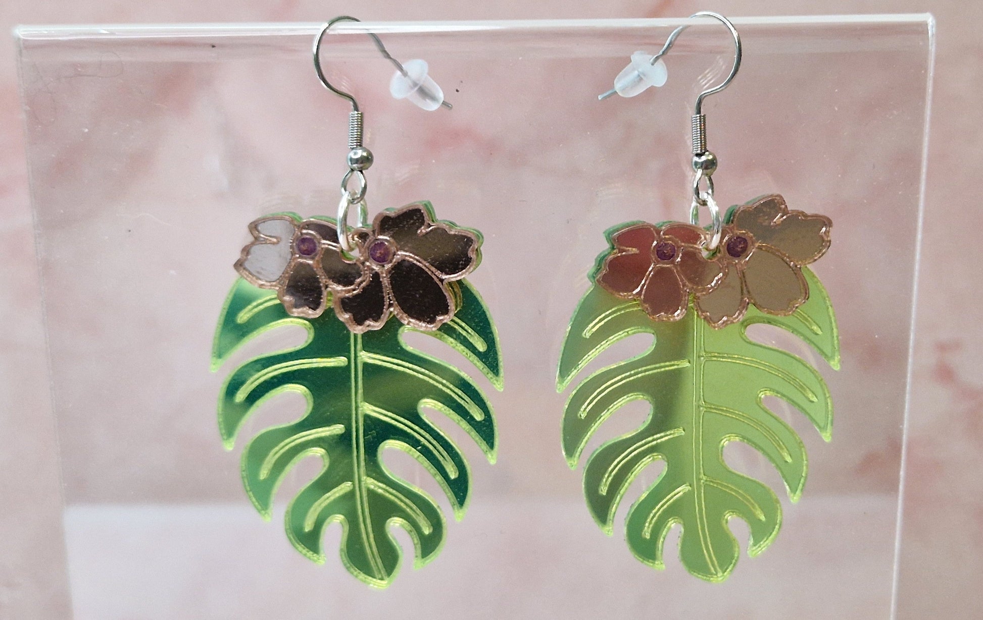 Monstera & kukka ‑korvakorut Marinkorut